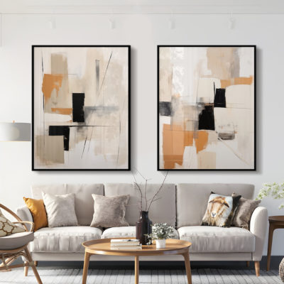 Set de 3 cuadros Abstractos de 50×70 cm AB006 / Cuadros Modernos uy